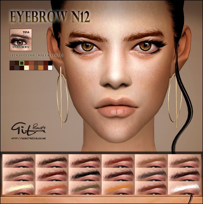 Sims 4 Eyebrows N12 M/F at Tifa Sims
