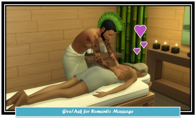 Sims 4 Give/Ask for a romantic Massage by LittleMsSam