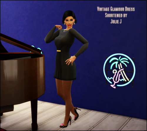 Sims 4 Vintage Glamour Dress Shortened at Julietoon – Julie J