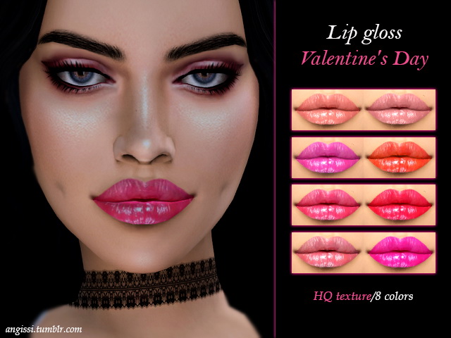 Sims 4 LIP GLOSS Valentine’s Day at Angissi