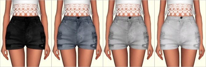 Sims 4 Distressed High Waisted Shorts Original by TheLittleVendor at Elliesimple