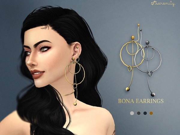 Sims 4 Bona Earrings by serenity cc at TSR