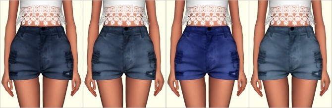 Sims 4 Distressed High Waisted Shorts Original by TheLittleVendor at Elliesimple