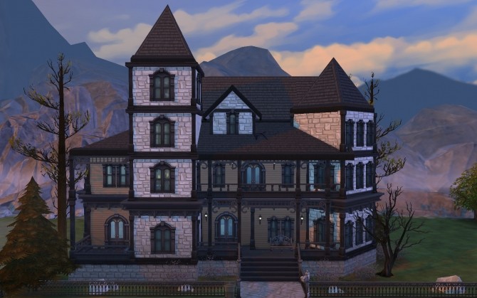 Sims 4 Gothic Victorian house by PolarBearSims at Mod The Sims