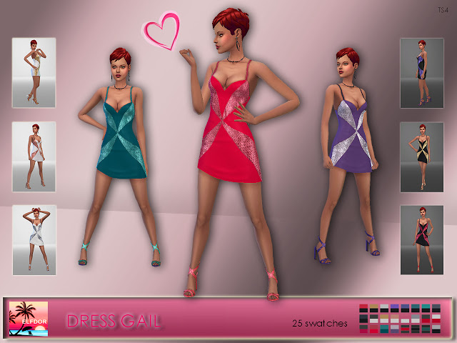 Sims 4 Gail dress at Elfdor Sims