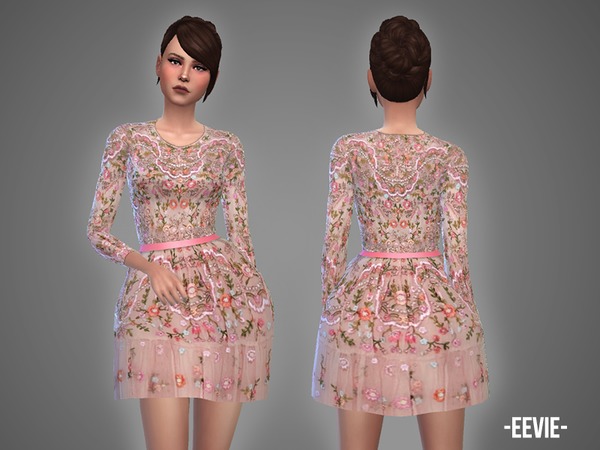 Sims 4 Eevie dress by April at TSR