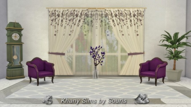 Sims 4 FAIR PLAY curtains by Souris at Khany Sims