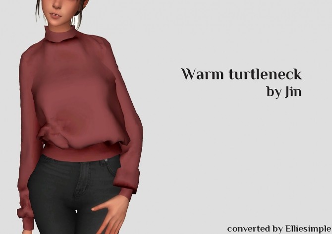 Sims 4 Warm Turtleneck Original by Jin at Elliesimple