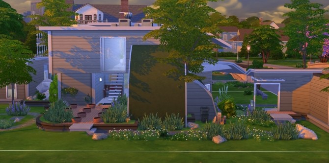 Sims 4 Curved by the Future Single Home by seaphone at Mod The Sims