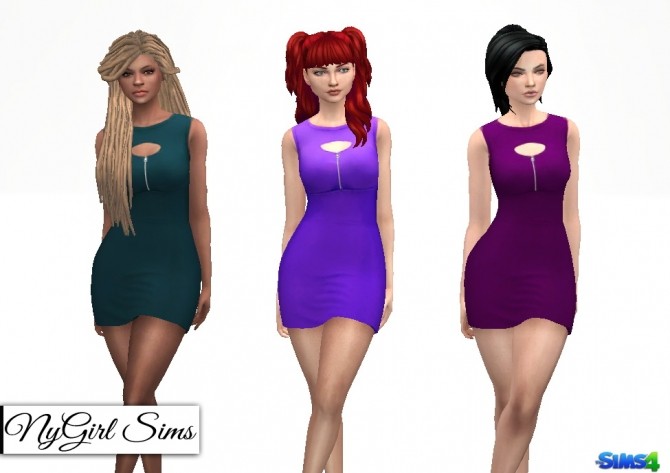 Sims 4 Cutout Zipper Bodycon at NyGirl Sims