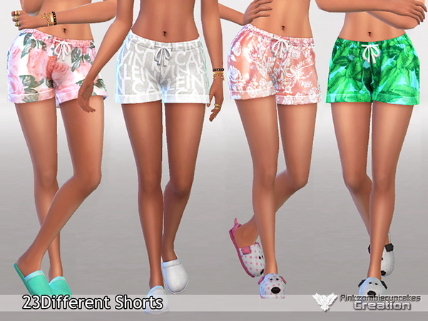 Sims 4 Pyjama Shorts Pack Waiting for Spring by Pinkzombiecupcakes at TSR