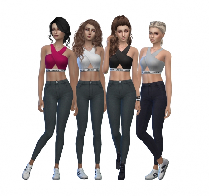 Unicorn Crop Top for AF by MissCandy at Mod The Sims » Sims 4 Updates