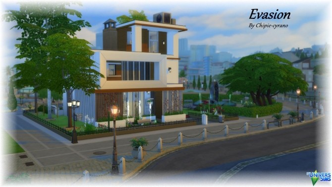 Sims 4 Evasion house by chipie cyrano at L’UniverSims