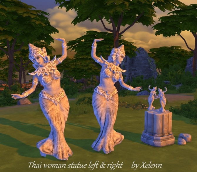 Sims 4 Thai statue conversions at Xelenn