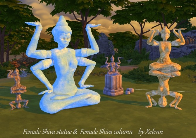 Sims 4 Thai statue conversions at Xelenn