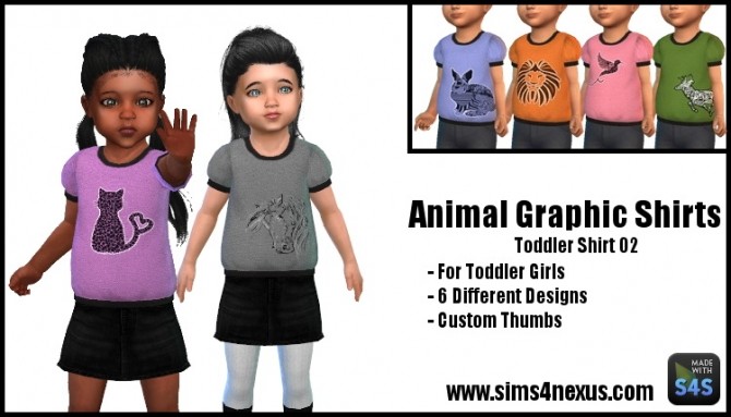 Sims 4 Animal Graphic Shirts at Sims 4 Nexus