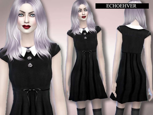 Sims 4 Vampire Doll Dress by Echoehver at TSR