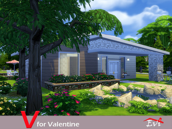 Sims 4 V for Valentine house by Evi at TSR