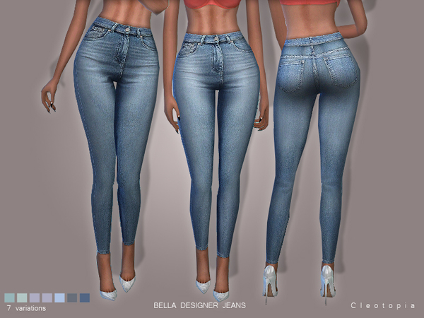 Sims 4 Set 72 BELLA Designer Jeans by Cleotopia at TSR