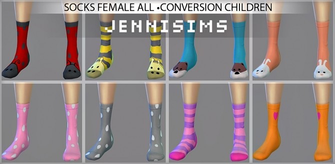 Sims 4 Socks Conversion Children (2 versions) at Jenni Sims