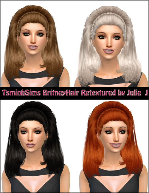 Sims 4 TsminhSims Britney Hair Retextured at Julietoon – Julie J