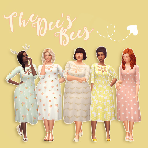 Sims 4 The Dee’s Bees dress at Historical Sims Life