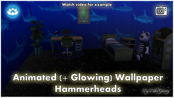 Sims 4 Animated Wallpaper Hammerheads by Bakie at Mod The Sims