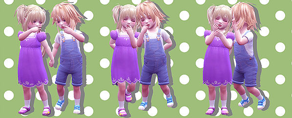 Sims 4 Twins toddler pose 02 at A luckyday