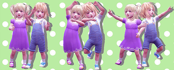 Sims 4 Twins toddler pose 02 at A luckyday