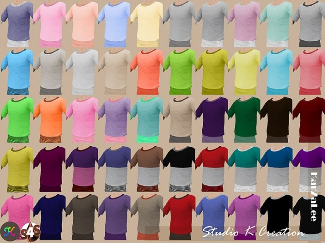 Sims 4 Giruto 13 Layer Tee Solid recolors at Studio K Creation