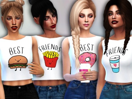 Friends & Fries Matching Tops by Simlark at TSR