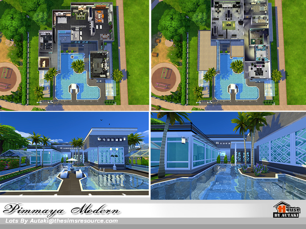 Sims 4 Pimmaya Modern house by autaki at TSR