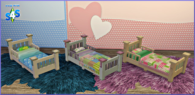 Sims 4 3 single bed recolors by Christine1000 at Sims Marktplatz