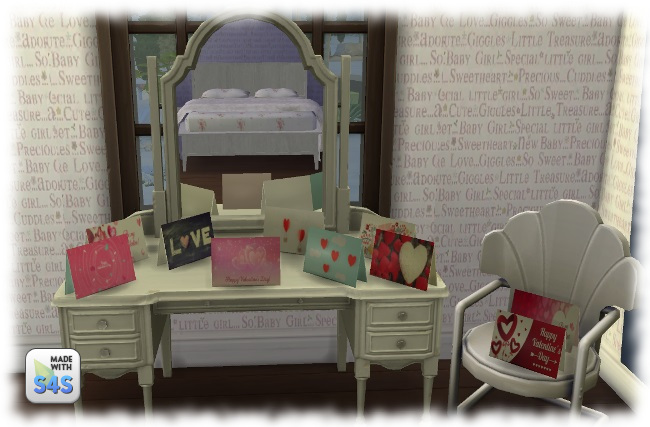 Sims 4 Valentines Day card recolors by Avalanche at Sims Marktplatz