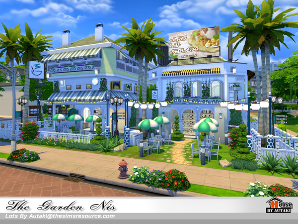Sims 4 The Garden Nis cafe by autaki at TSR