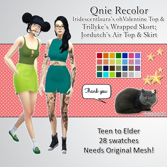 Sims 4 QR Jordutch Trillyke Iridescent Lauras Top & Skirt Set at qvoix – escaping reality
