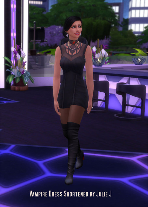 Sims 4 Vampire Dress Shortened at Julietoon – Julie J