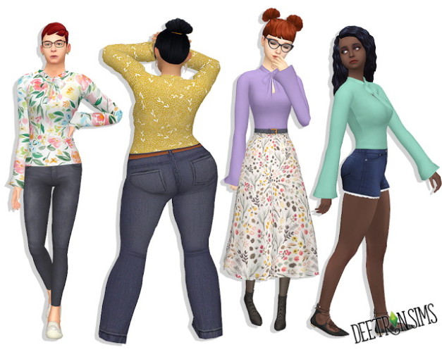 Pussybow Top at Deetron Sims » Sims 4 Updates