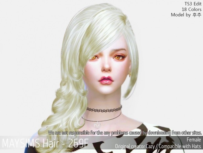 Sims 4 Hair 269F (Cazy) at May Sims