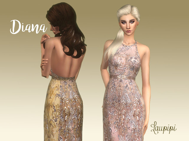 Sims 4 Diana embellished dress at Laupipi
