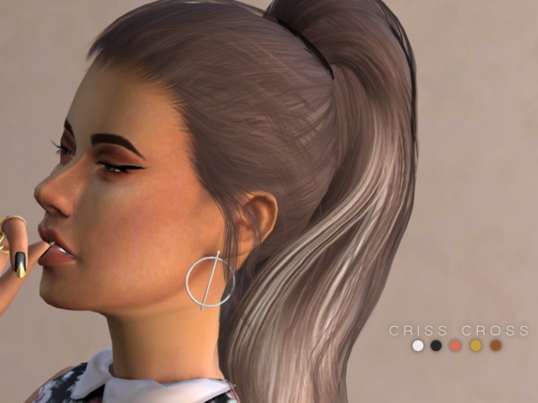 Sims 4 Crisscross Earrings by Christopher067 at TSR