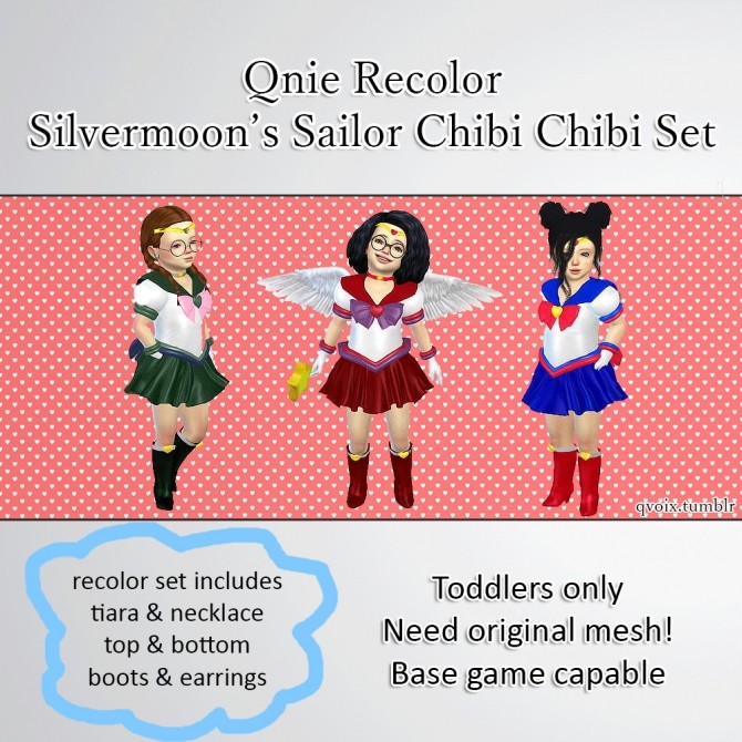 Sims 4 QR Silvermoon Sailor Chibi Chibi Set at qvoix – escaping reality