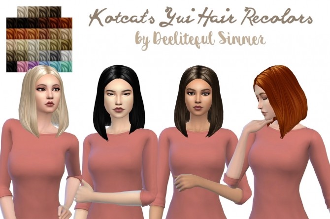 Sims 4 Kotcatmeows Yui Hair Recolor at Deeliteful Simmer