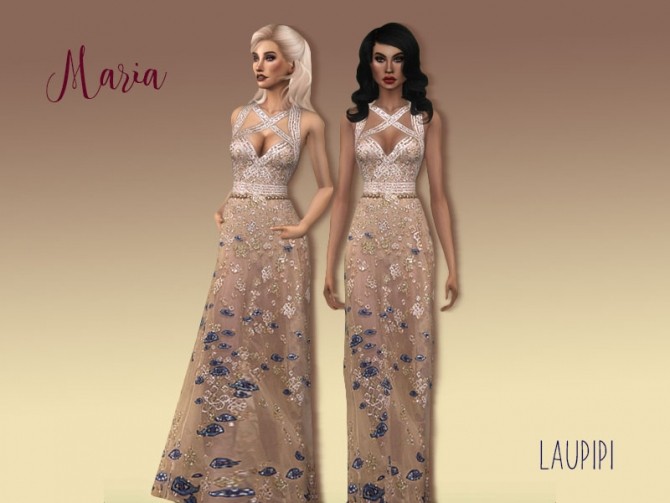Sims 4 Maria embellished dress at Laupipi