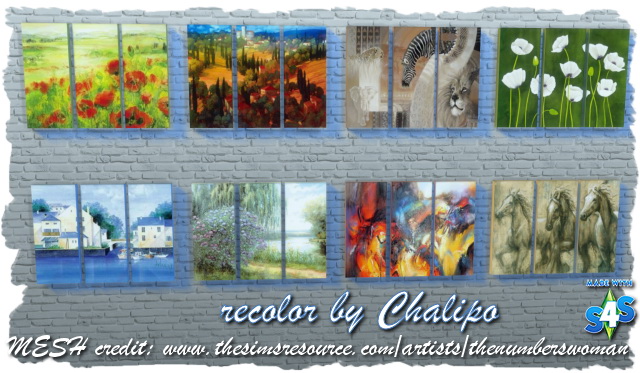 Sims 4 Three part paintings by Chalipo at All 4 Sims