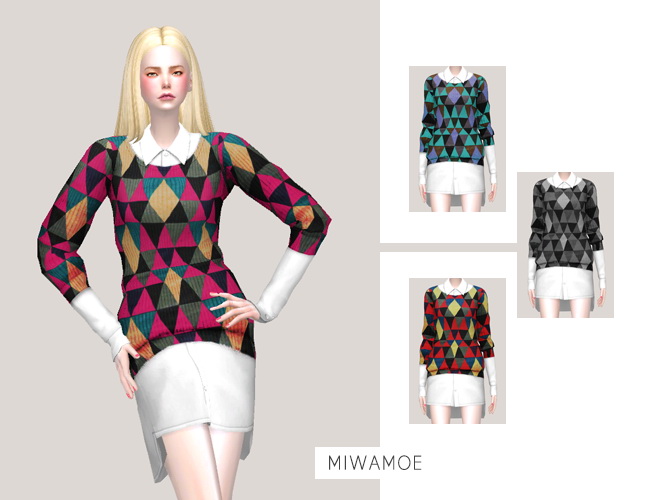Sims 4 Sweater Top Dress at Miwamoe