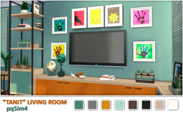 Sims 4 Tanit livingroom by Mary Jiménez at pqSims4