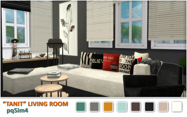 Sims 4 Tanit livingroom by Mary Jiménez at pqSims4