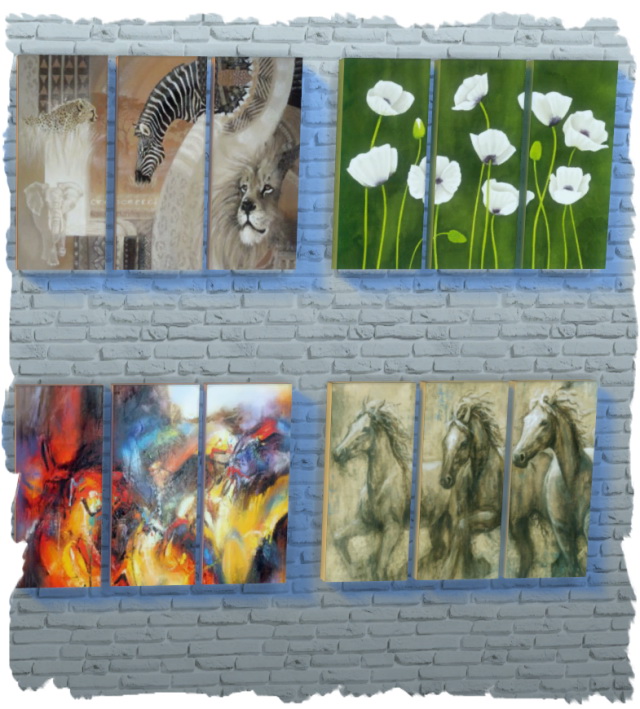 Sims 4 Three part paintings by Chalipo at All 4 Sims
