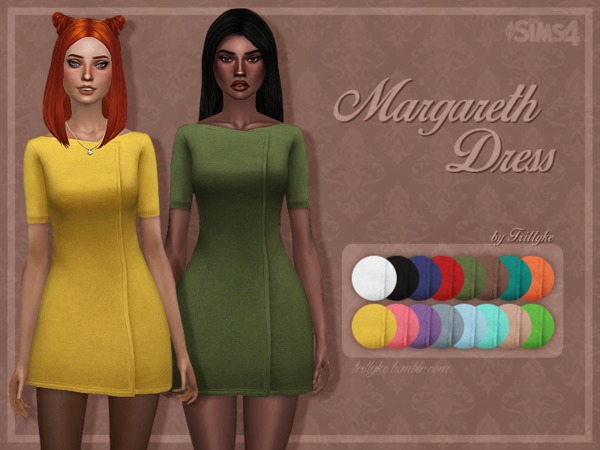 Sims 4 Margareth Dress by Trillyke at TSR